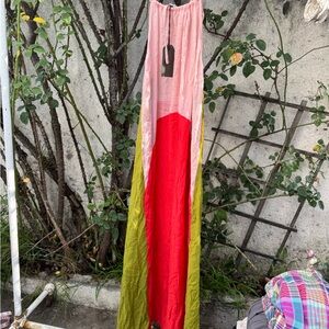 All Saints Pink, Red, and Green Dress